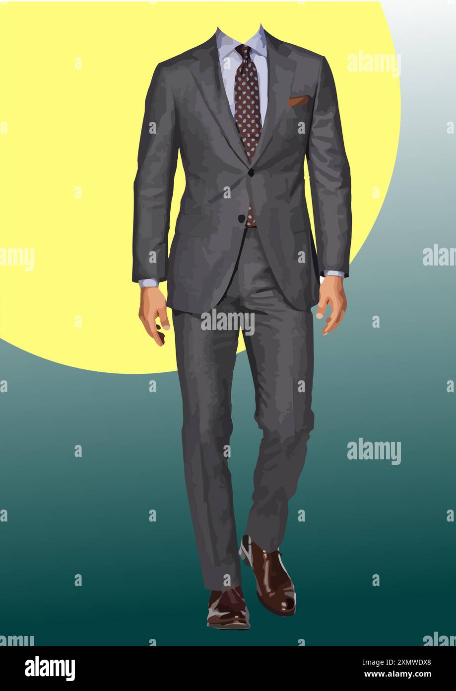 Abstrait beau homme sans visage. Illustration de Vector 3D Illustration de Vecteur