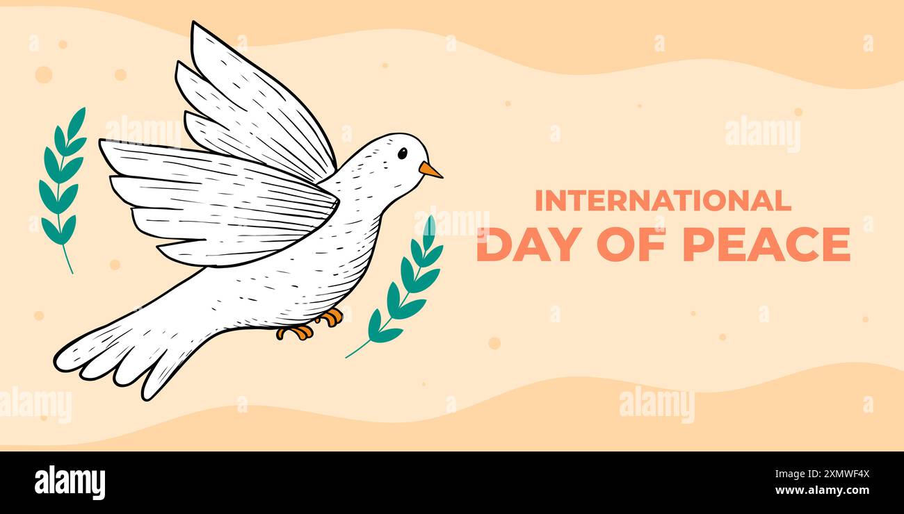 illustration de la bannière horizontale de la journée internationale de la paix Illustration de Vecteur