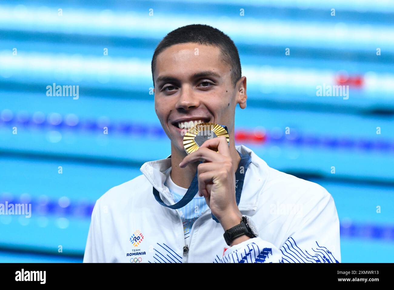 Paris, France. 29 juillet 2024. David Popovici ( ROU ) Médaille d'Or, natation, hommes's 200m libre lors des Jeux Olympiques de Paris 2024 le 29 juillet 2024 à Paris la Défense Arena à Paris, France crédit : Agence photo indépendante/Alamy Live News Banque D'Images