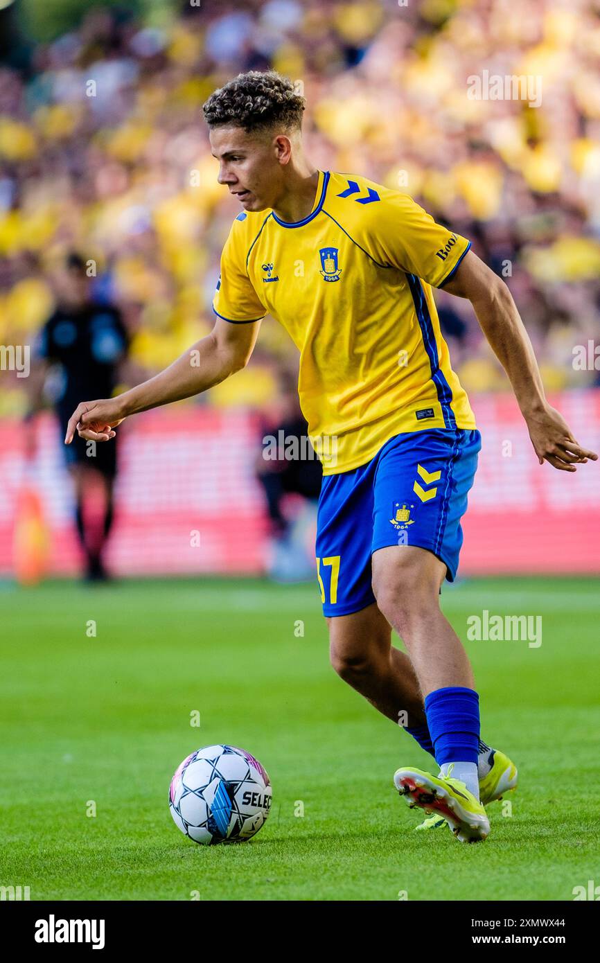 Brondby, Danemark. 29 juillet 2024. Clément Bischoff (37) de Broendby vu lors du match de 3F Superliga entre Broendby IF et Vejle BK au Brondby Stadion. Crédit : Gonzales photo/Alamy Live News Banque D'Images