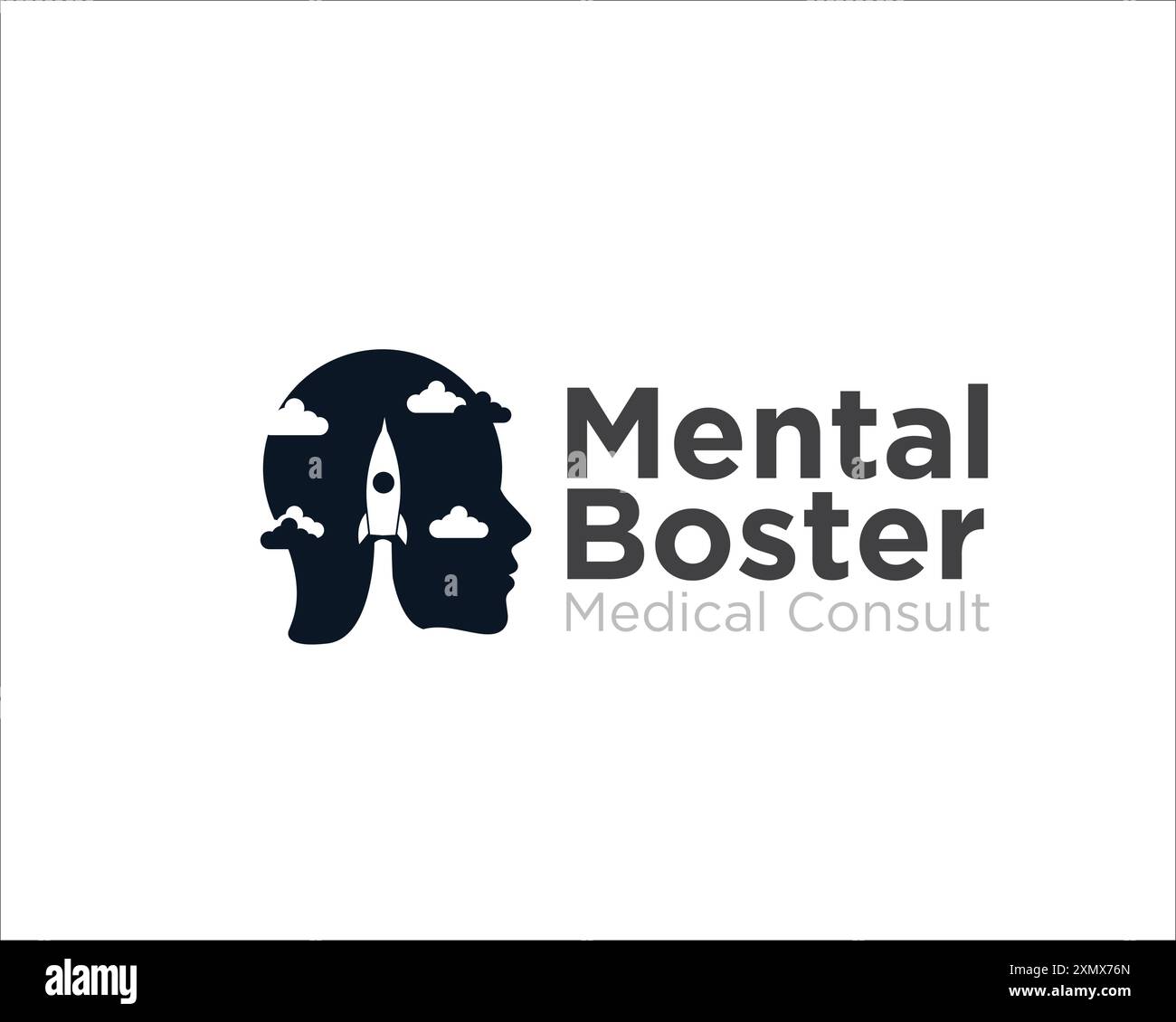 rocket mental booster logos pour logo médical Illustration de Vecteur