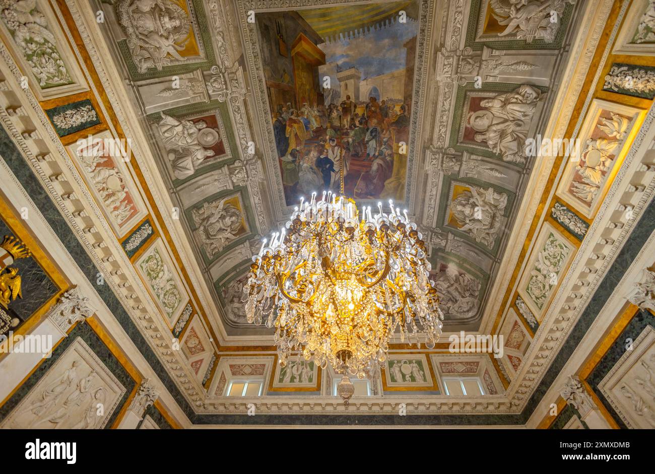 GÊNES, ITALIE, 29 JANVIER 2024 - la salle représentative du Palais Tursi à Gênes, Italie Banque D'Images