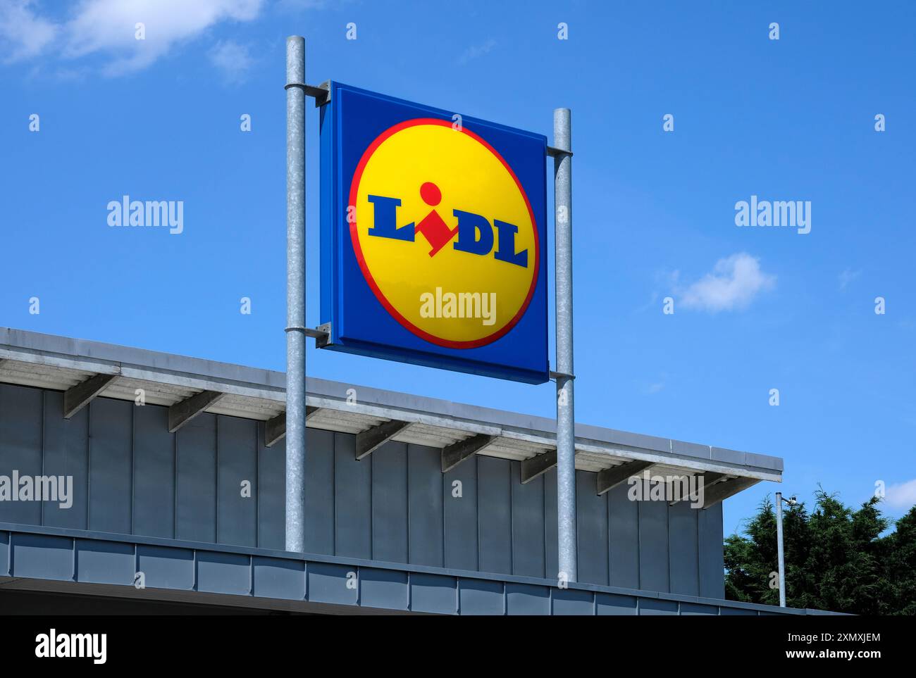 Panneau de supermarché Lidl, fakenham, norfolk, angleterre Banque D'Images