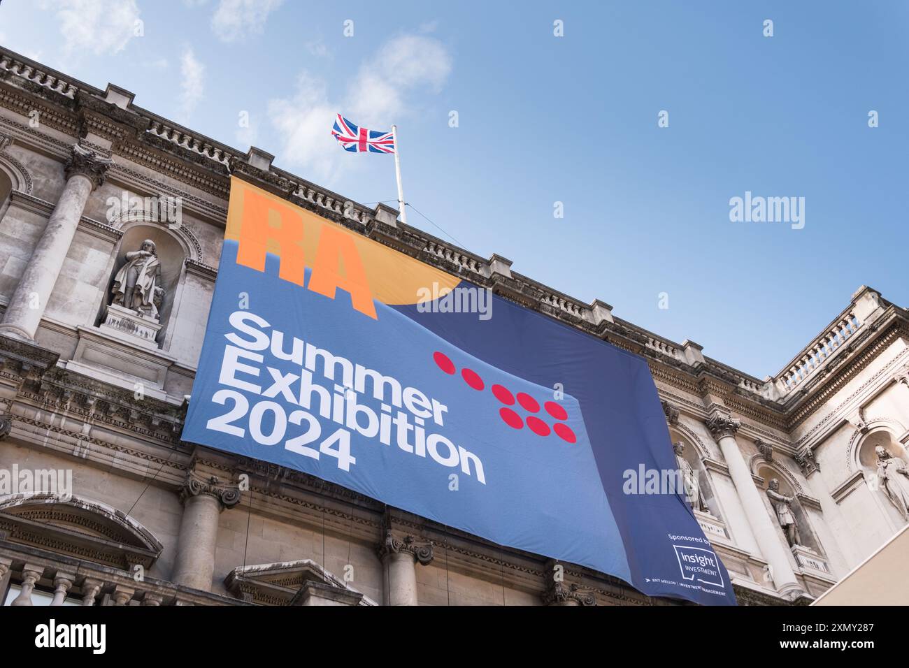 Façade extérieure de la cour Annenberg à la Royal Academy of Arts, exposition d'été 2024, Londres, Angleterre, Royaume-Uni Banque D'Images