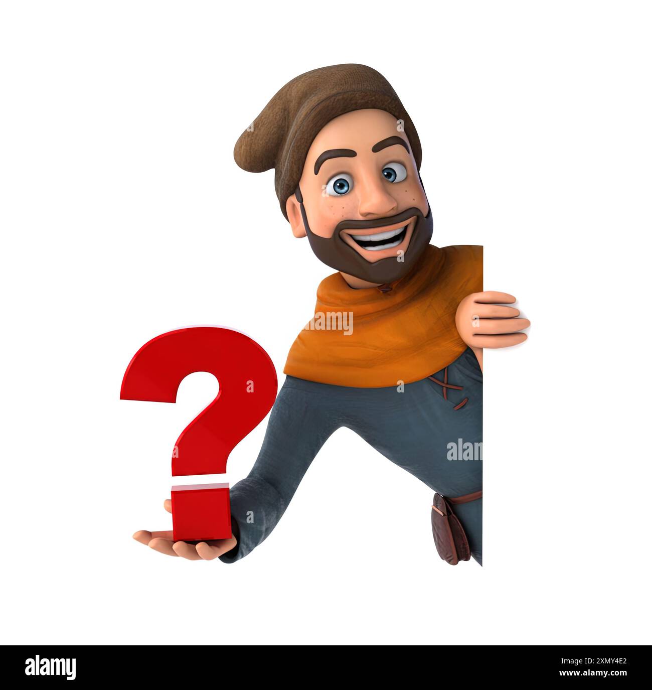 Amusant 3D dessin animé médiéval homme Banque D'Images