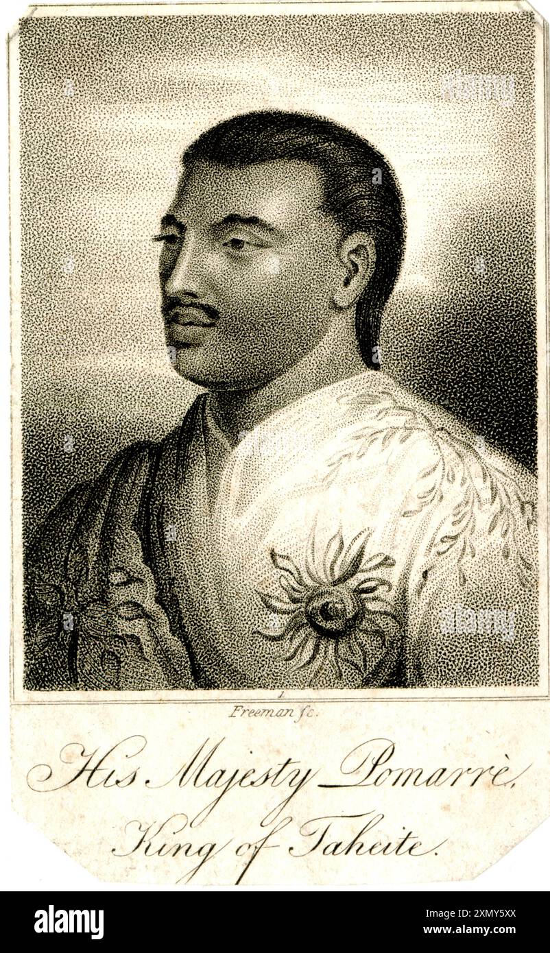 Sa Majesté Pomarre, Roi de Taheite (Tahiti) Banque D'Images
