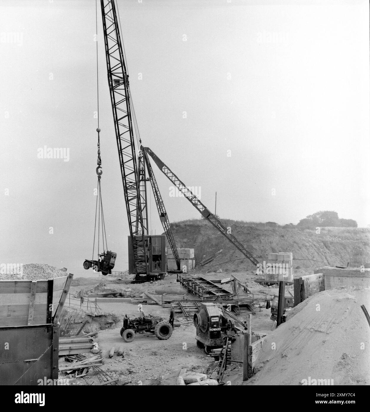 Construction du pont Severn Banque D'Images