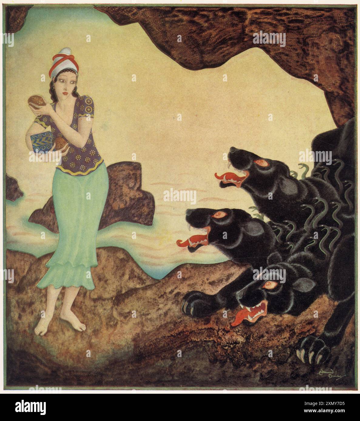 Psyché et Cerberus - Edmund Dulac Banque D'Images