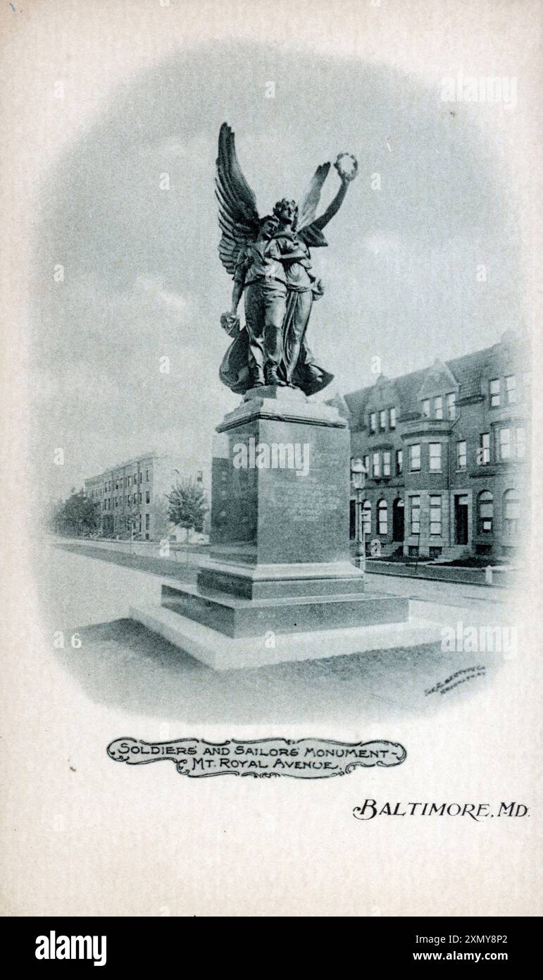 Monument des soldats et des marins, avenue Mont-Royal, Baltimore Banque D'Images