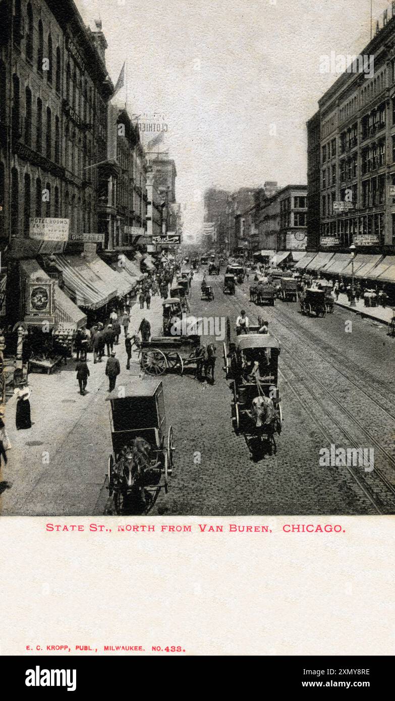 State Street, au nord de Van Buren, Chicago, Illinois, États-Unis Banque D'Images