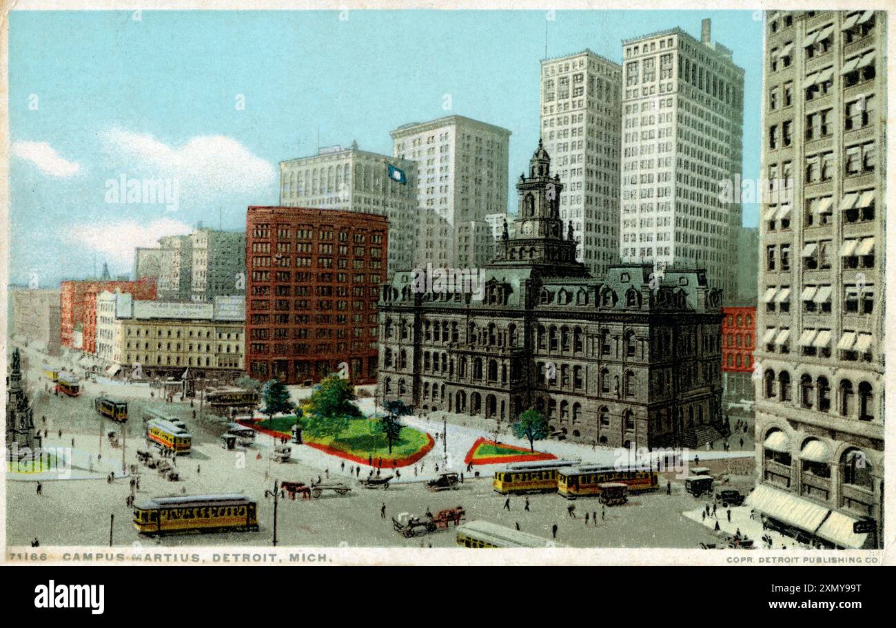 Campus Martius Park - public Square - Detroit, Michigan, États-Unis Banque D'Images