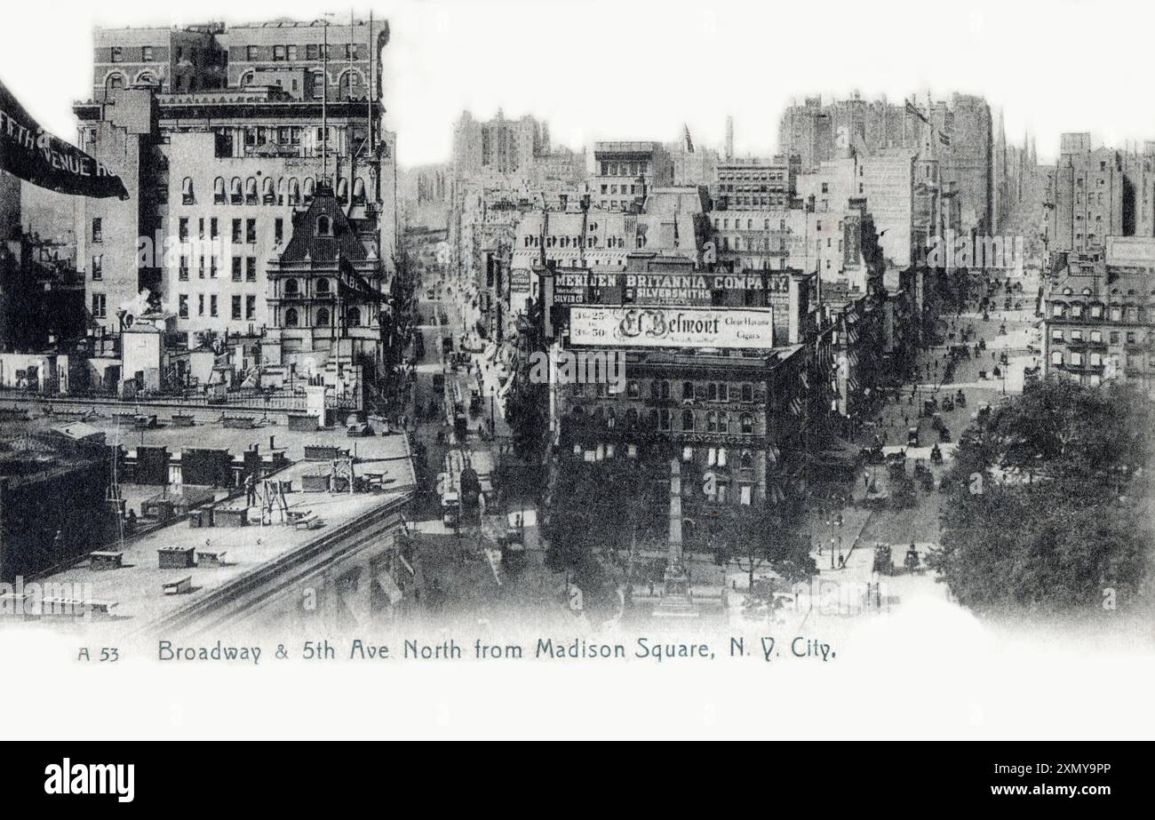 Broadway et 5th Avenue North de Madison Square - New York Banque D'Images