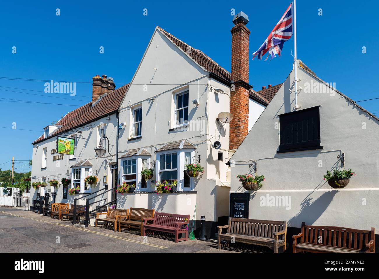Le Crooked billet pub à Old Leigh, un hameau de pêcheurs historique en dessous de Leigh sur Sea Town, Essex, Royaume-Uni Banque D'Images