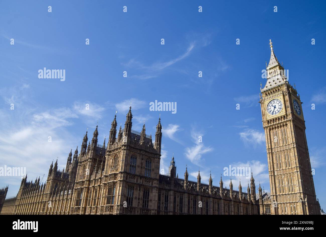 Londres, Royaume-Uni. 30 juillet 2024. Elizabeth Tower, populairement connue sous le nom de Big Ben, et chambres du Parlement. Crédit : Vuk Valcic / Alamy Banque D'Images