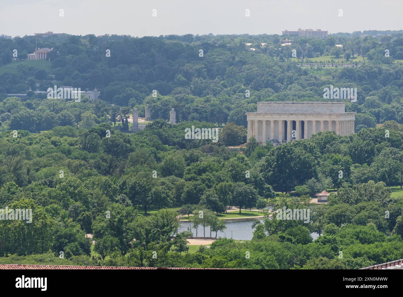 Le Lincoln Memorial à Washington DC au bout du National Mall. Banque D'Images