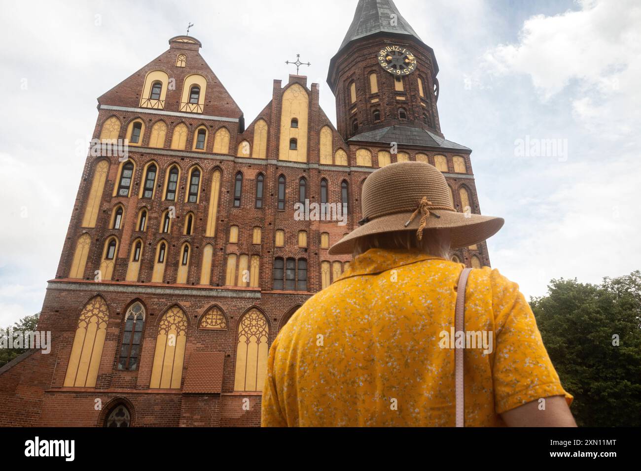 Kaliningrad, Russie. 12 juillet 2024. Vue de la cathédrale notre-Dame et préparation Adalbert sur l'île d'Emmanuel Kant dans le centre historique de la ville de Kaliningrad, Russie Banque D'Images