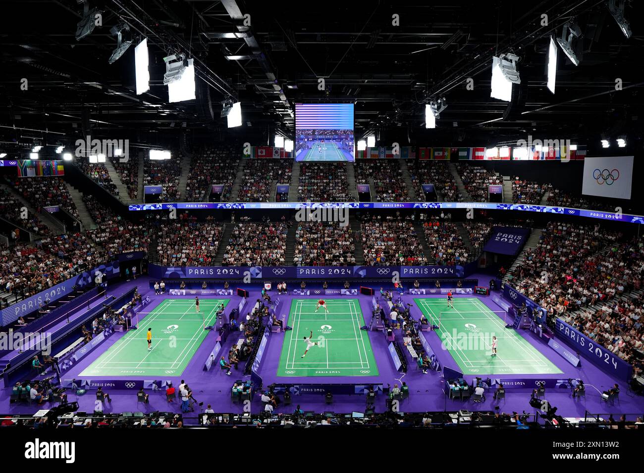 Vue générale de l'intérieur du court de la Chapelle Arena le quatrième jour des Jeux Olympiques de Paris 2024 en France. Date de la photo : mardi 30 juillet 2024. Banque D'Images