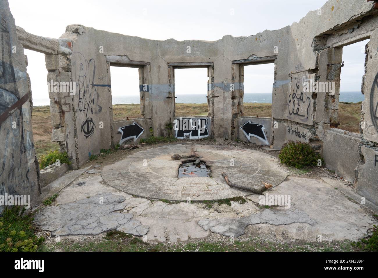 La côte sauvage de l'île française appelée 'belle île en mer' lors d'une tempête Banque D'Images