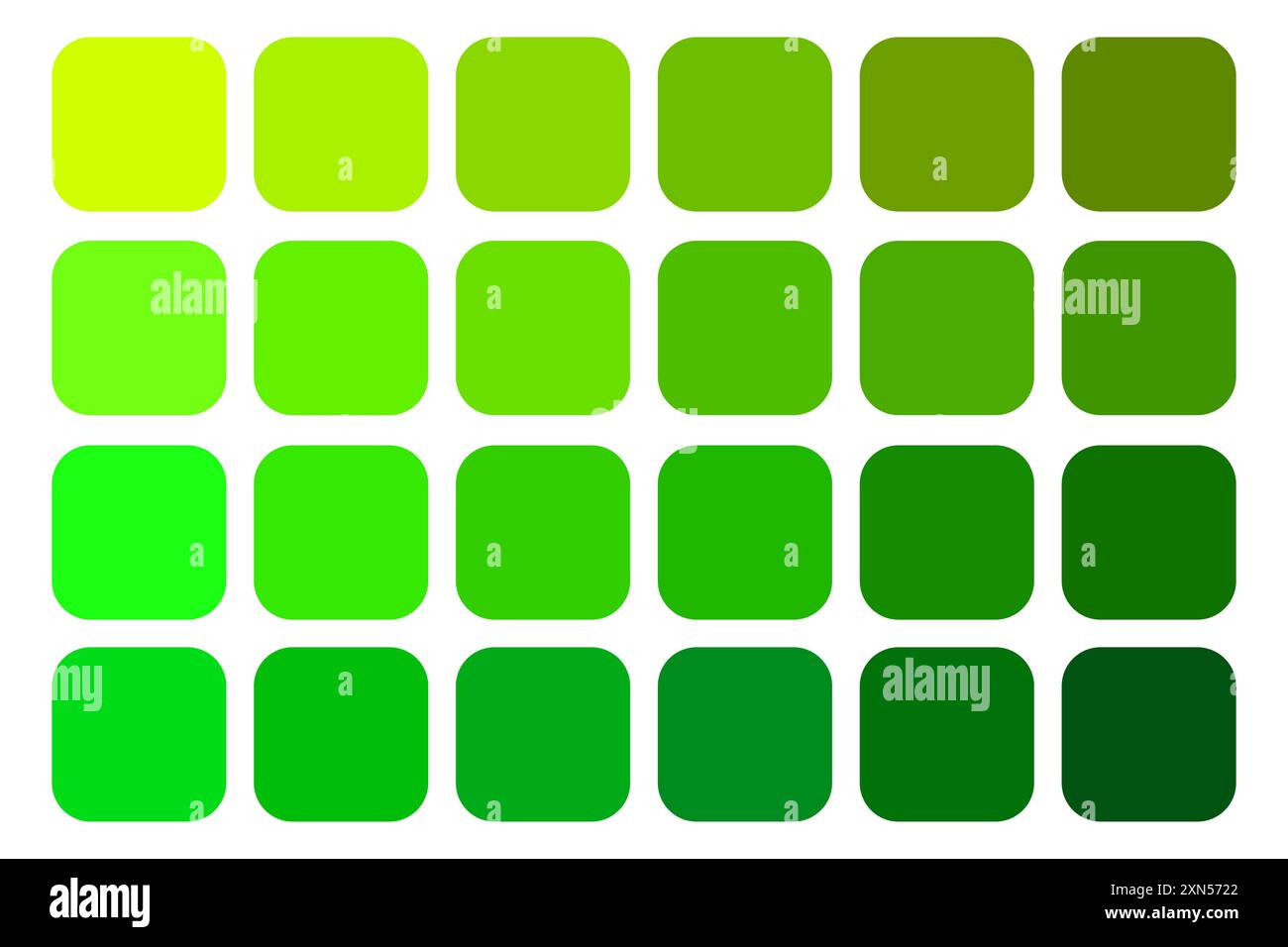 Palette de dégradé vert. Nuances de couleur carrées. Différentes nuances de vert. Illustration vectorielle. Illustration de Vecteur