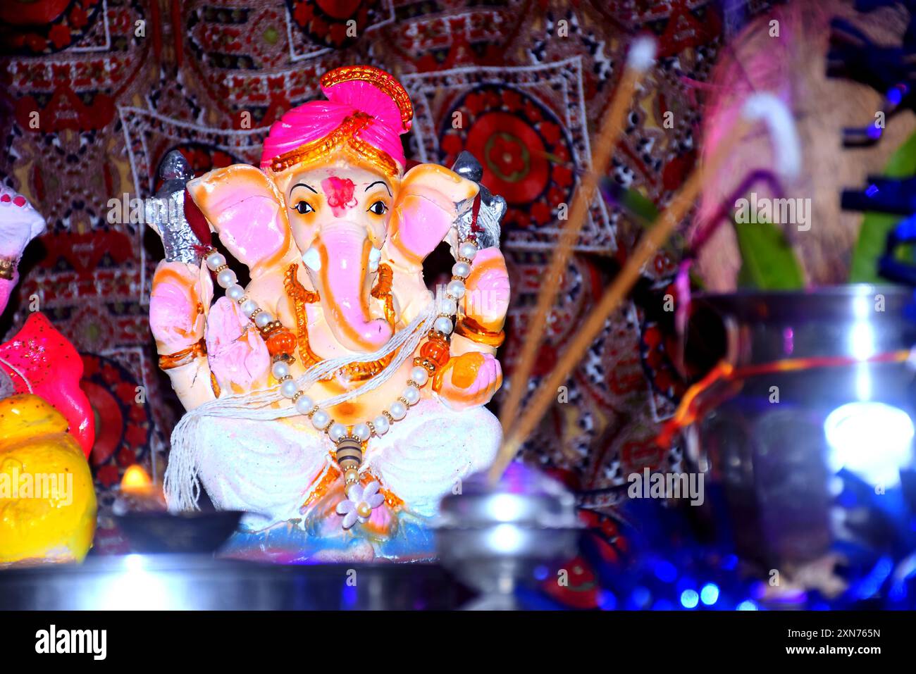 Seigneur Ganesha , Festival de Ganesha , Seigneur Ganesha sur fond coloré Banque D'Images