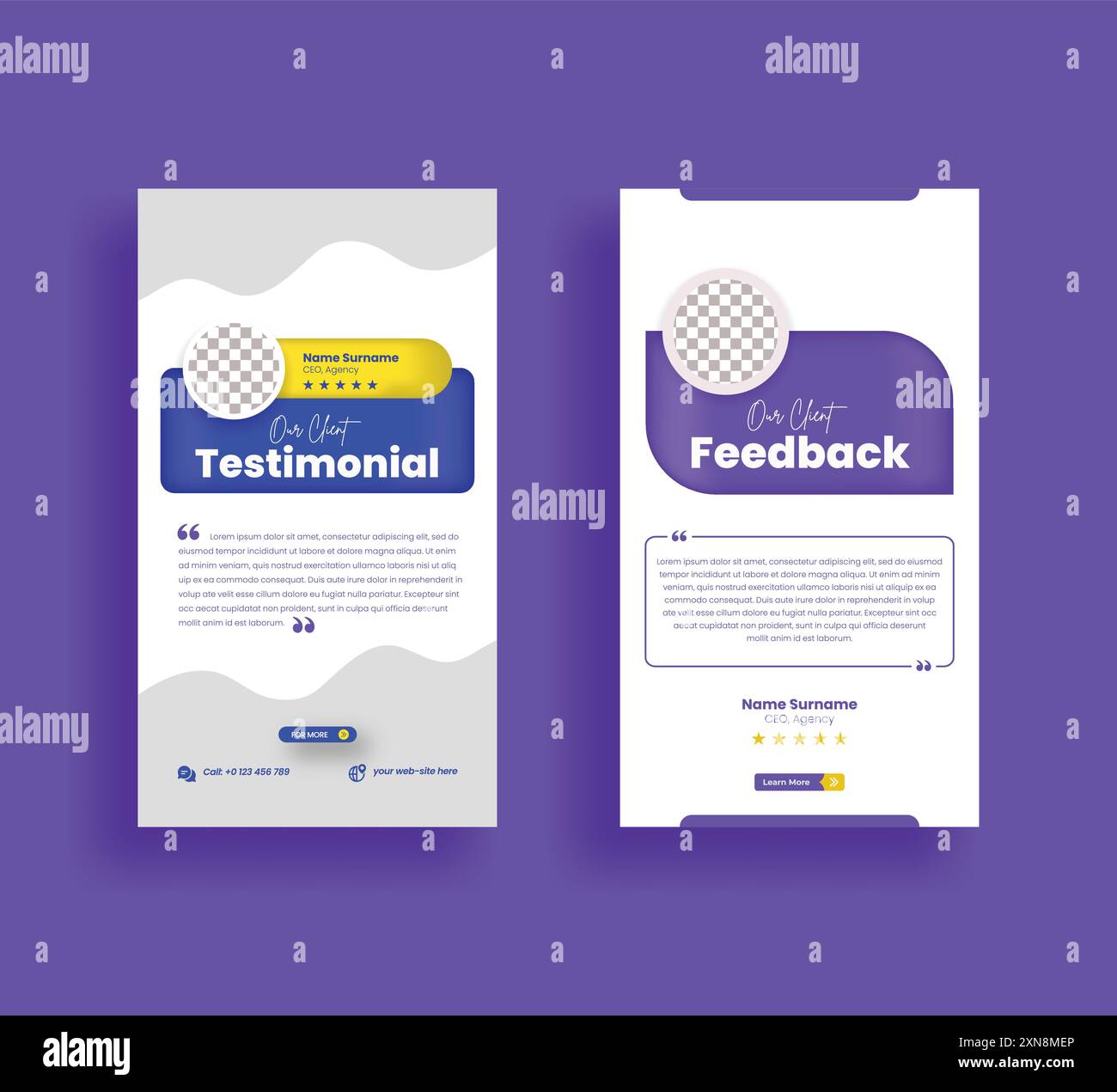 Avis ou commentaires des clients modèle d'histoires verticales de médias sociaux pour la conception de post de témoignages, infographie, citations, modèle de blog Illustration de Vecteur