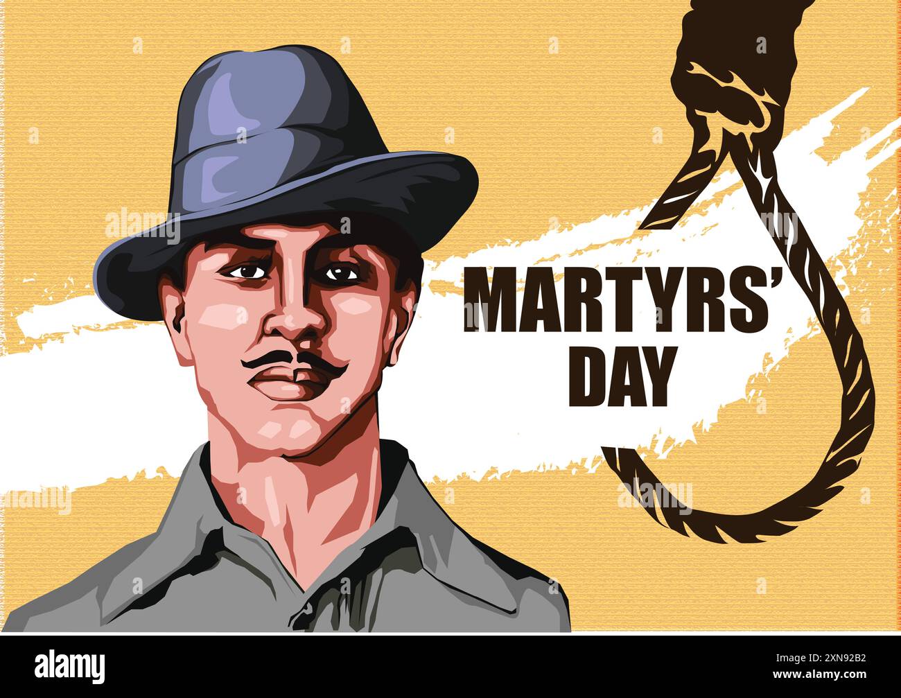 Affiche d'illustration vectorielle de la journée des martyrs célébrée le 23 mars chaque année pour se souvenir du sacrifice des braves combattants de la liberté bhagat singh Illustration de Vecteur