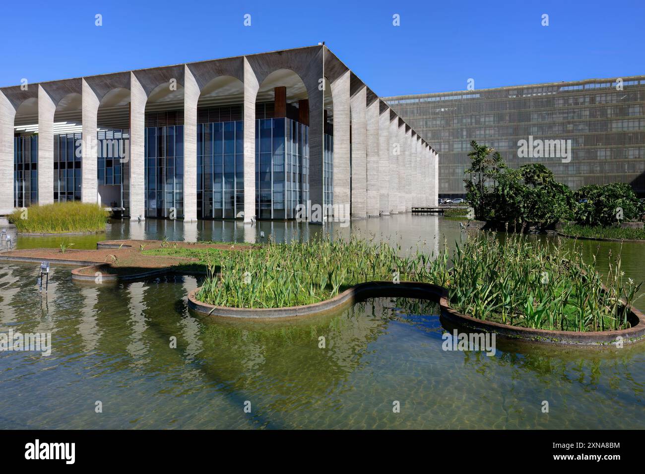 Bâtiment du ministère des Affaires étrangères, Palais Itamaraty ou Palais des Arches, conçu par Oscar Niemeyer, site du patrimoine mondial, Brasilia, district fédéral, Braz Banque D'Images