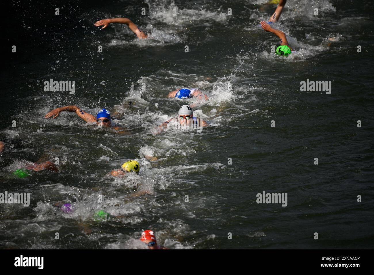 Paris, France. 31 juillet 2024. Kenji Nener japonais photographié en action lors de la partie natation de la course individuelle de triathlon masculin aux Jeux Olympiques de Paris 2024, le mercredi 31 juillet 2024 à Paris, France. Les Jeux de la XXXIIIe Olympiade se déroulent à Paris du 26 juillet au 11 août. La délégation belge compte 165 athlètes en compétition dans 21 sports. BELGA PHOTO JASPER JACOBS crédit : Belga News Agency/Alamy Live News Banque D'Images