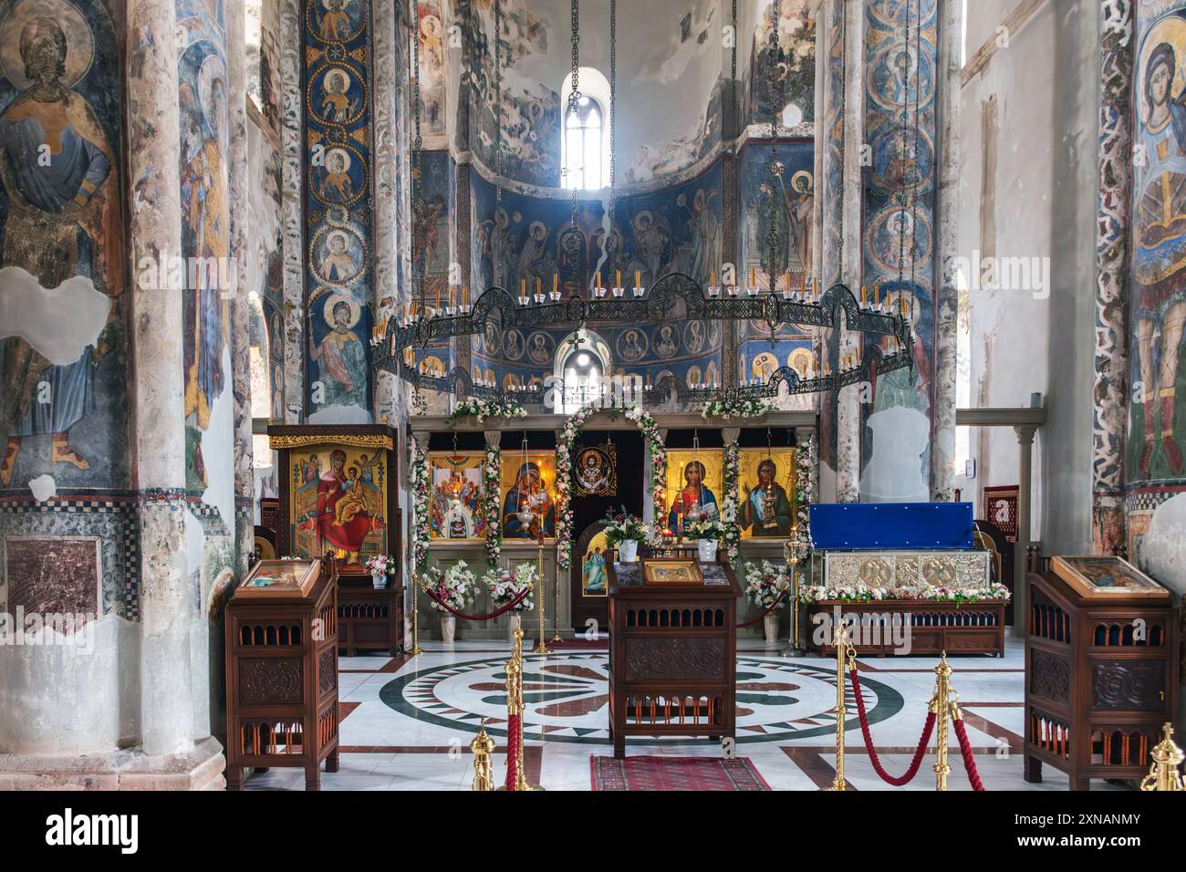 Monastère Manasija : L'intérieur de l'église de la Sainte Trinité est situé dans le monastère de Manasija, qui date du 15ème siècle. Banque D'Images