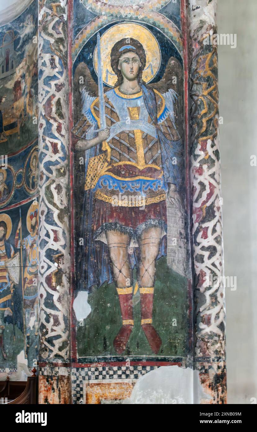 Monastère Manasija : L'intérieur de l'église de la Sainte Trinité est situé dans le monastère de Manasija, qui date du 15ème siècle. Banque D'Images