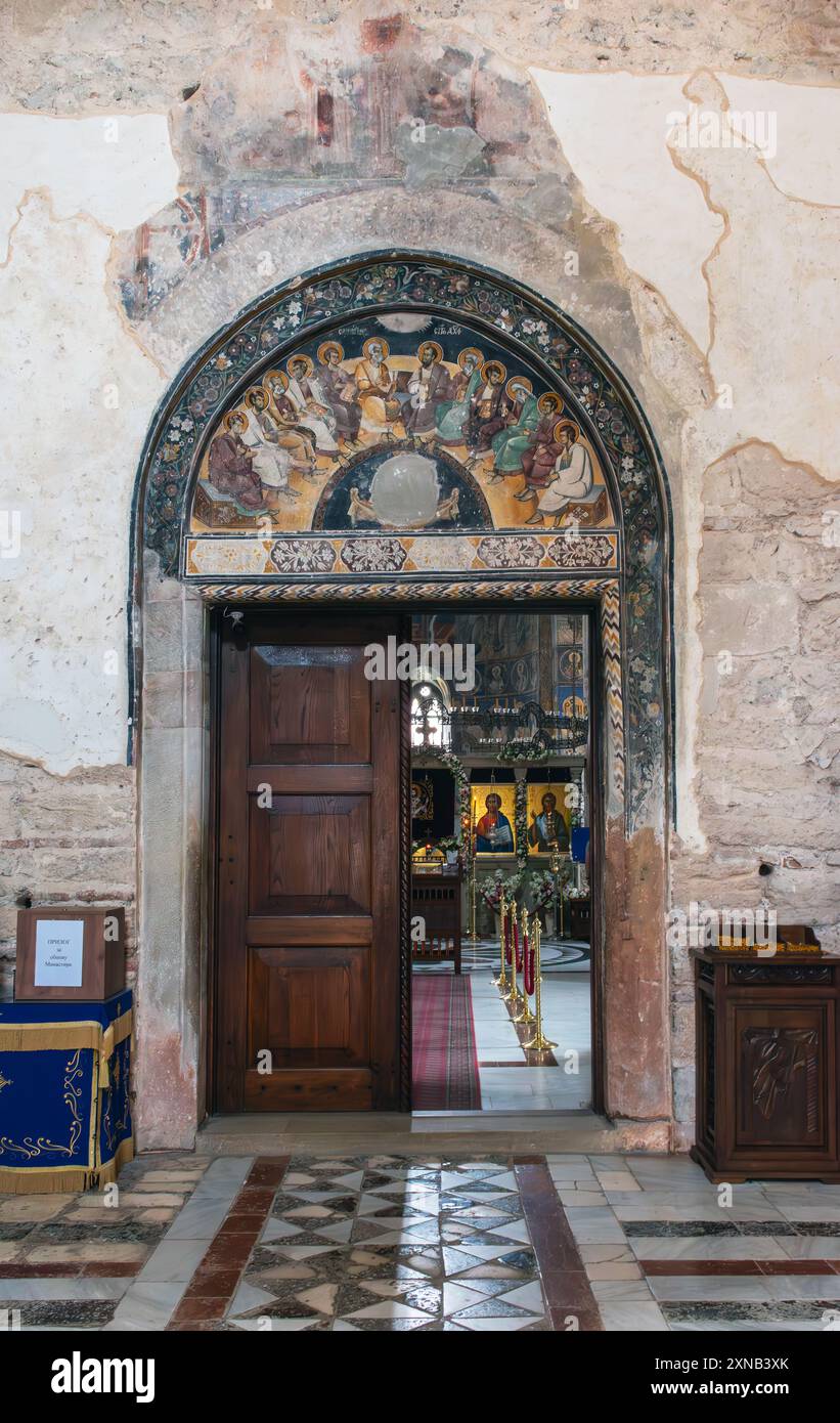 Monastère Manasija, l'intérieur de l'église de la Sainte Trinité est situé dans le monastère de Manasija du 15ème siècle. Banque D'Images