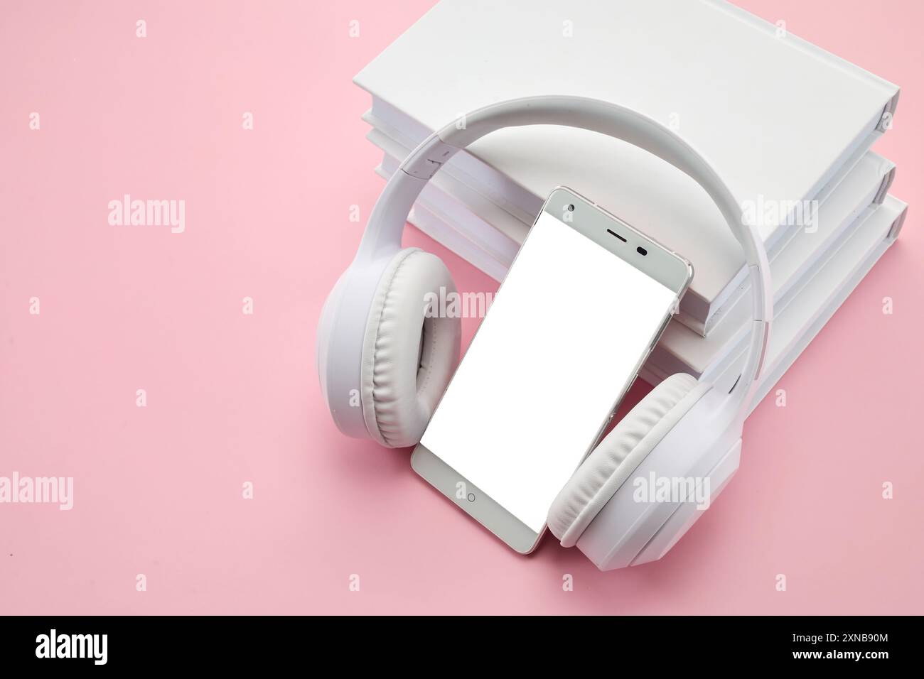 Concept de livres audio. Configuration de l'examen moderne Banque D'Images