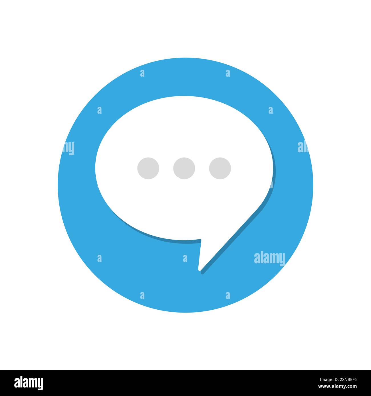 Icône de bulle de discussion. Symbole de message avec points de suspension. Illustration vectorielle bleue et blanche. Illustration de Vecteur