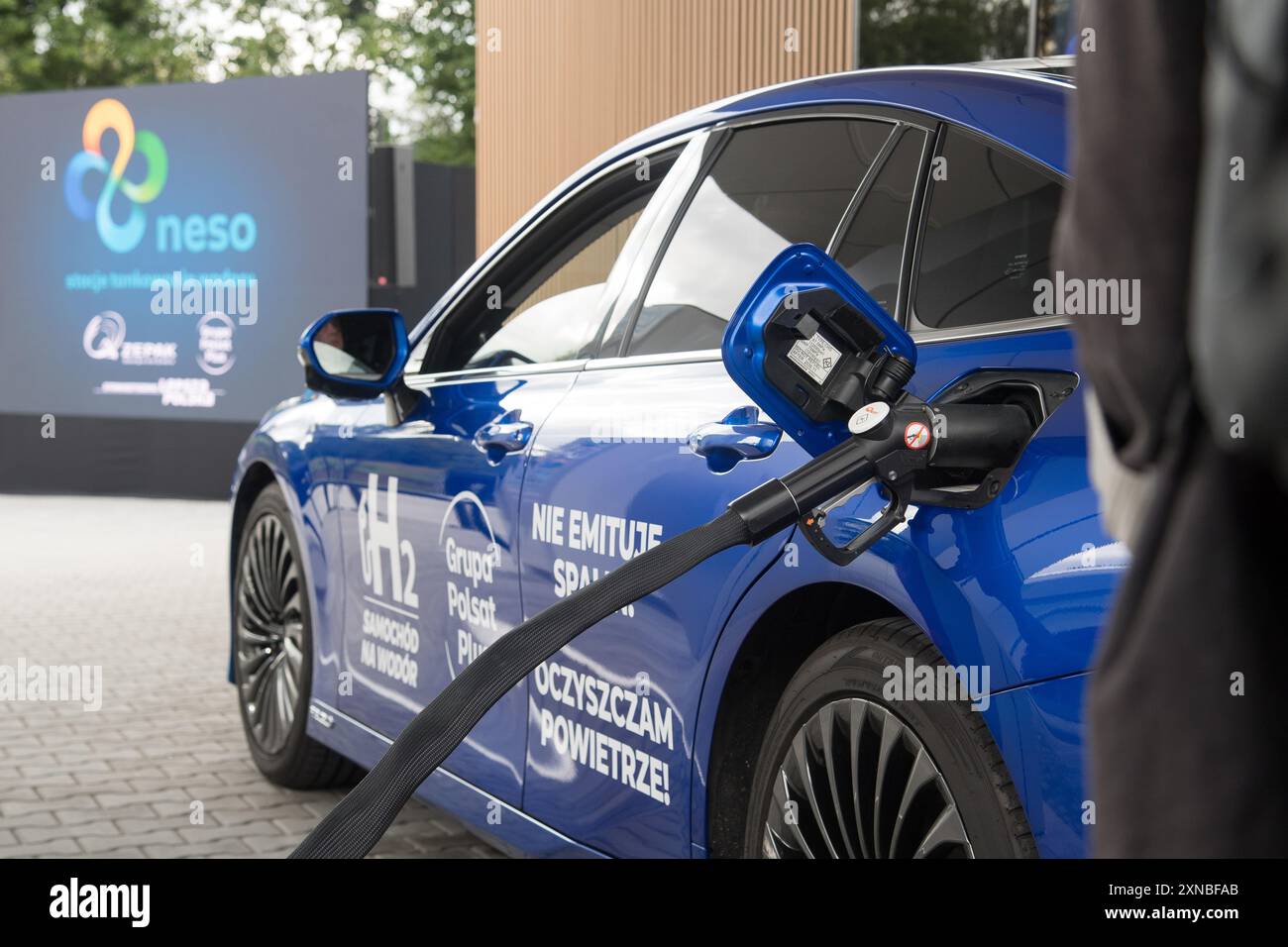 Toyota Mirai véhicule à hydrogène dans une station hydrogène à Gdansk, Pologne © Wojciech Strozyk / Alamy Stock photo Banque D'Images