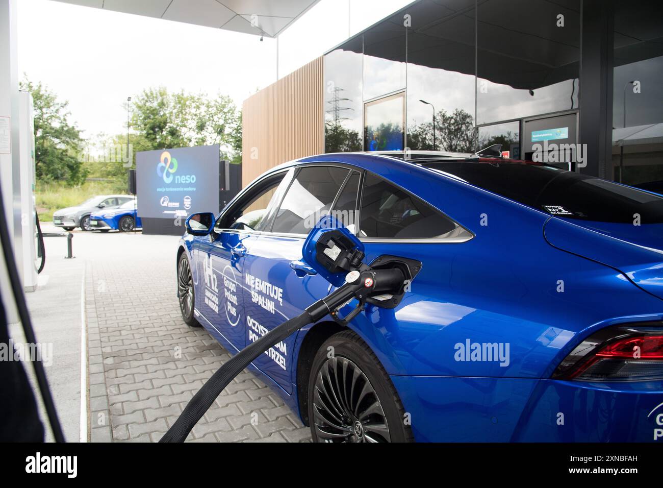 Toyota Mirai véhicule à hydrogène dans une station hydrogène à Gdansk, Pologne © Wojciech Strozyk / Alamy Stock photo Banque D'Images