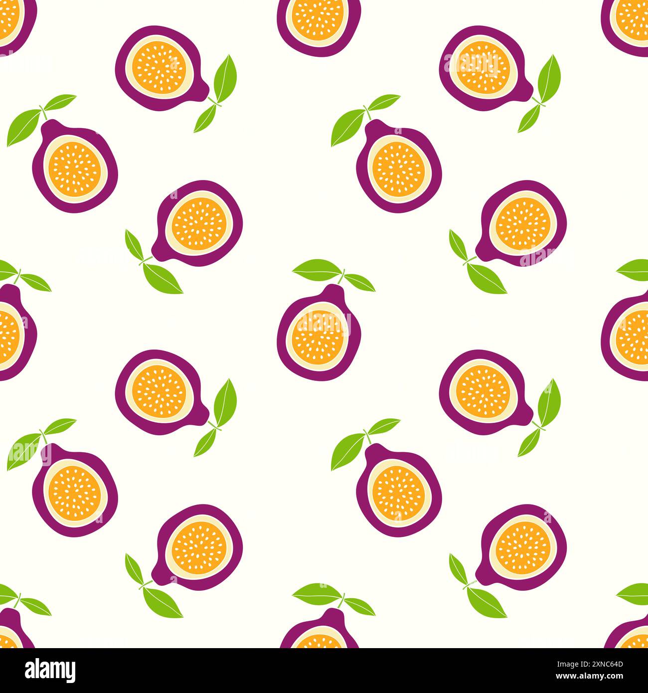 Motif fruit de la passion avec des feuilles dans le style boho. Illustration vectorielle Illustration de Vecteur