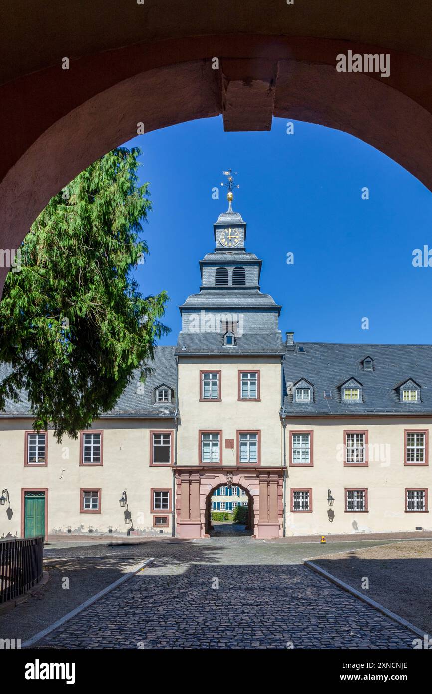 Vue sur le château de Bad Homburg. Ancien lieu de vie de la dynastie Hohenzollern en Allemagne Banque D'Images