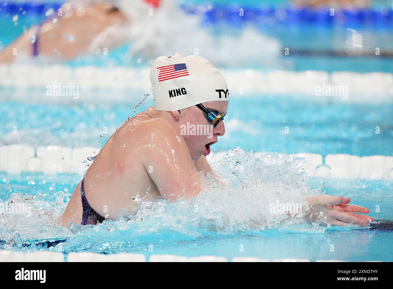 Paris, France. 31 juillet 2024. Lilly King des États-Unis en action au 200m Breaststroke Heat 3 féminin, lors des Jeux Olympiques de Paris 2024 à l'Arena le Defense à Paris, France, le mercredi 31 juillet 2024. Photo de Richard Ellis/UPI crédit : UPI/Alamy Live News Banque D'Images