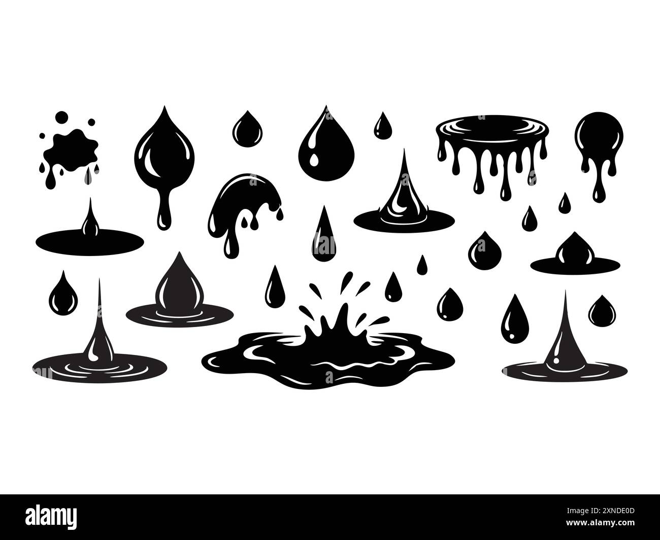 Icônes d'éclaboussure de gouttes d'eau définir l'illustration du symbole d'eau Illustration de Vecteur