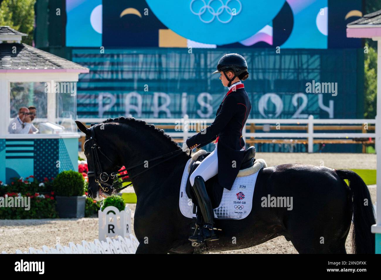 Versailles, France. 31 juillet 2024. Charlotte Fry Riding GLAMOURDALE, Equestre, dressage Team et Grand Prix individuel lors des Jeux Olympiques de Paris 2024 le 31 juillet 2024 au Château de Versailles à Versailles, France - photo Christophe Bricot/DPPI Media crédit : DPPI Media/Alamy Live News Banque D'Images