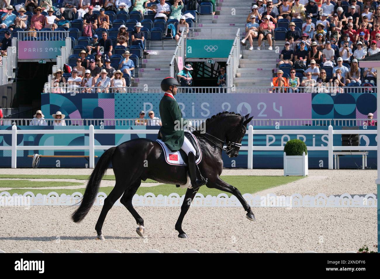 Versailles, France. 31 juillet 2024. Yessin RAHMOUNI chevauchant TOUT À LA FOIS, Equestre, dressage Team et Grand Prix individuel lors des Jeux Olympiques de Paris 2024 le 31 juillet 2024 au Château de Versailles à Versailles - photo Christophe Bricot/DPPI Media Credit : DPPI Media/Alamy Live News Banque D'Images