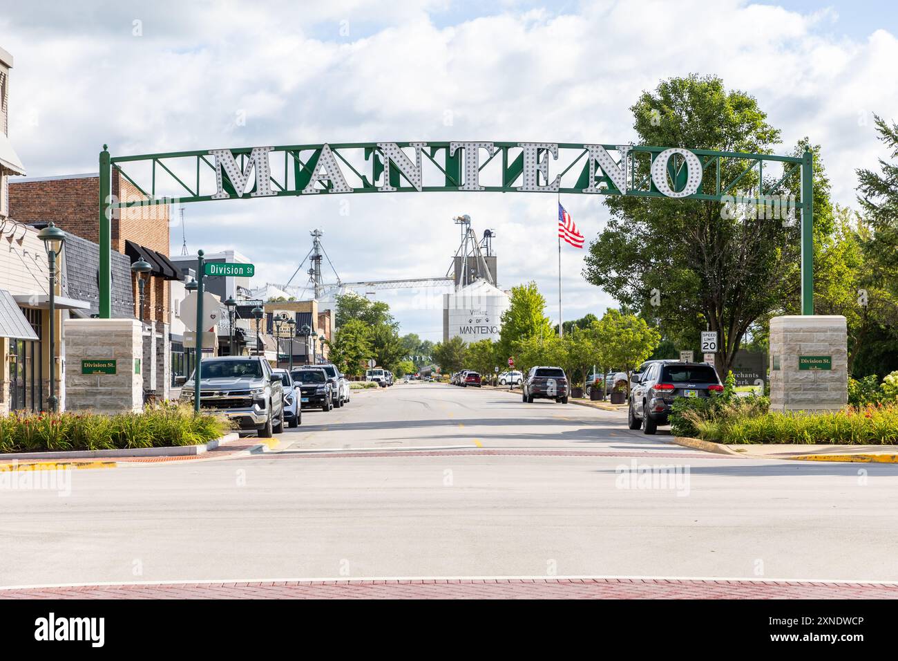 Manteno est une petite ville dans le comté de Kankakee avec une population de moins de 10 000 personnes. Le village a été incorporé en 1869. Banque D'Images