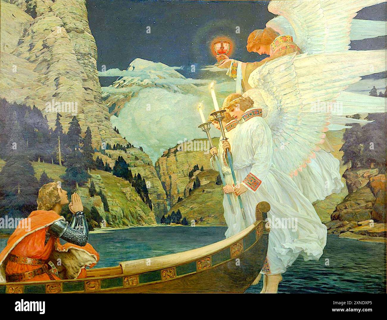 Frederick Judd Waugh - Chevalier du Saint Graal - 1912 Banque D'Images