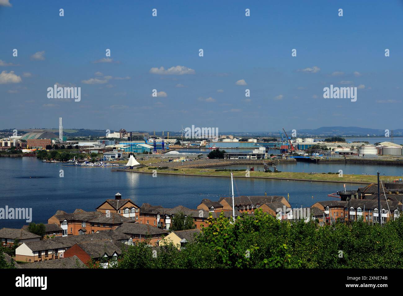 La baie de Cardiff et Penarth Marina de Penarth, dans le sud du Pays de Galles, Royaume-Uni. Banque D'Images