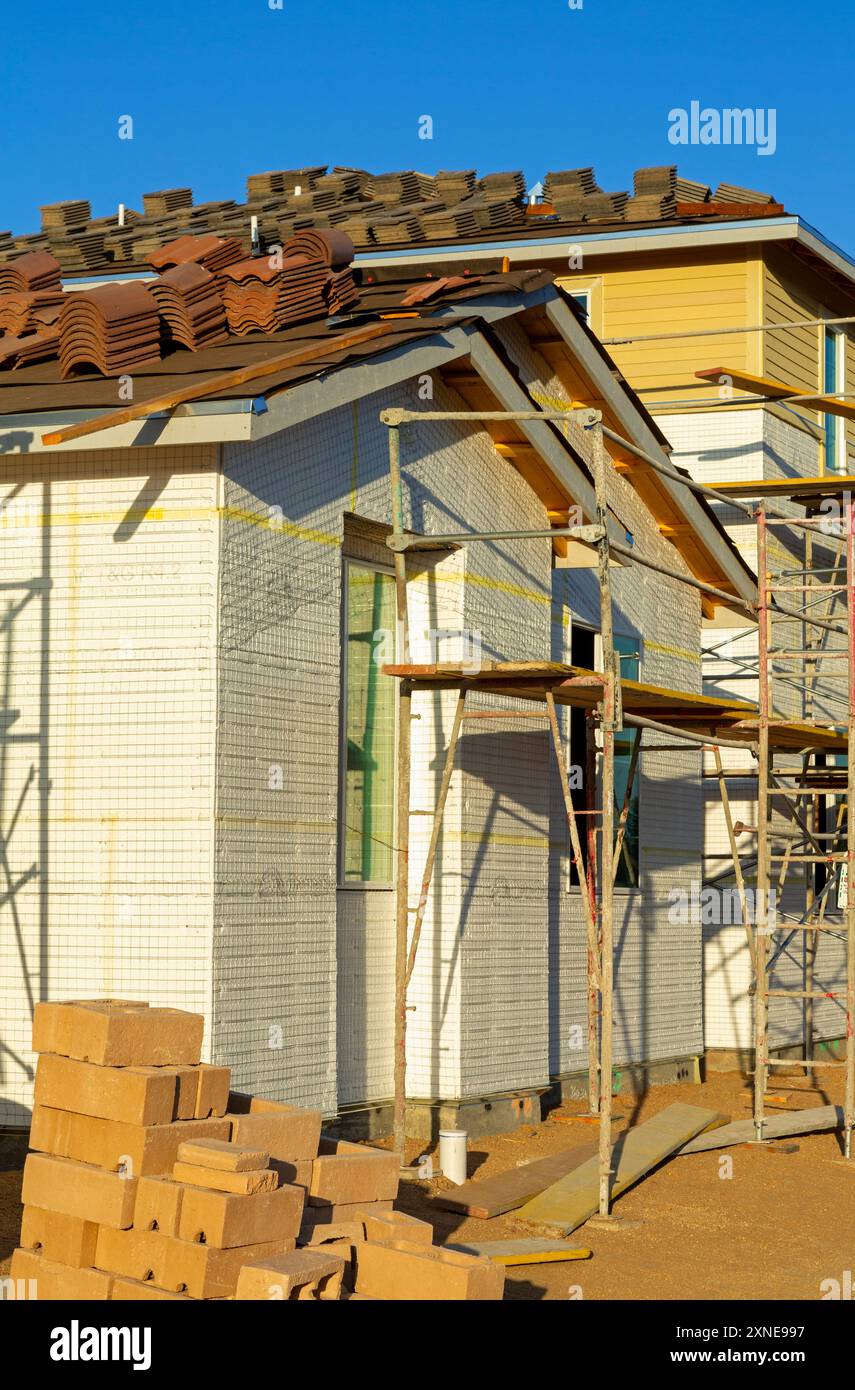 Construction d'une nouvelle maison, Widomar, comté de Riverside, Californie, États-Unis Banque D'Images