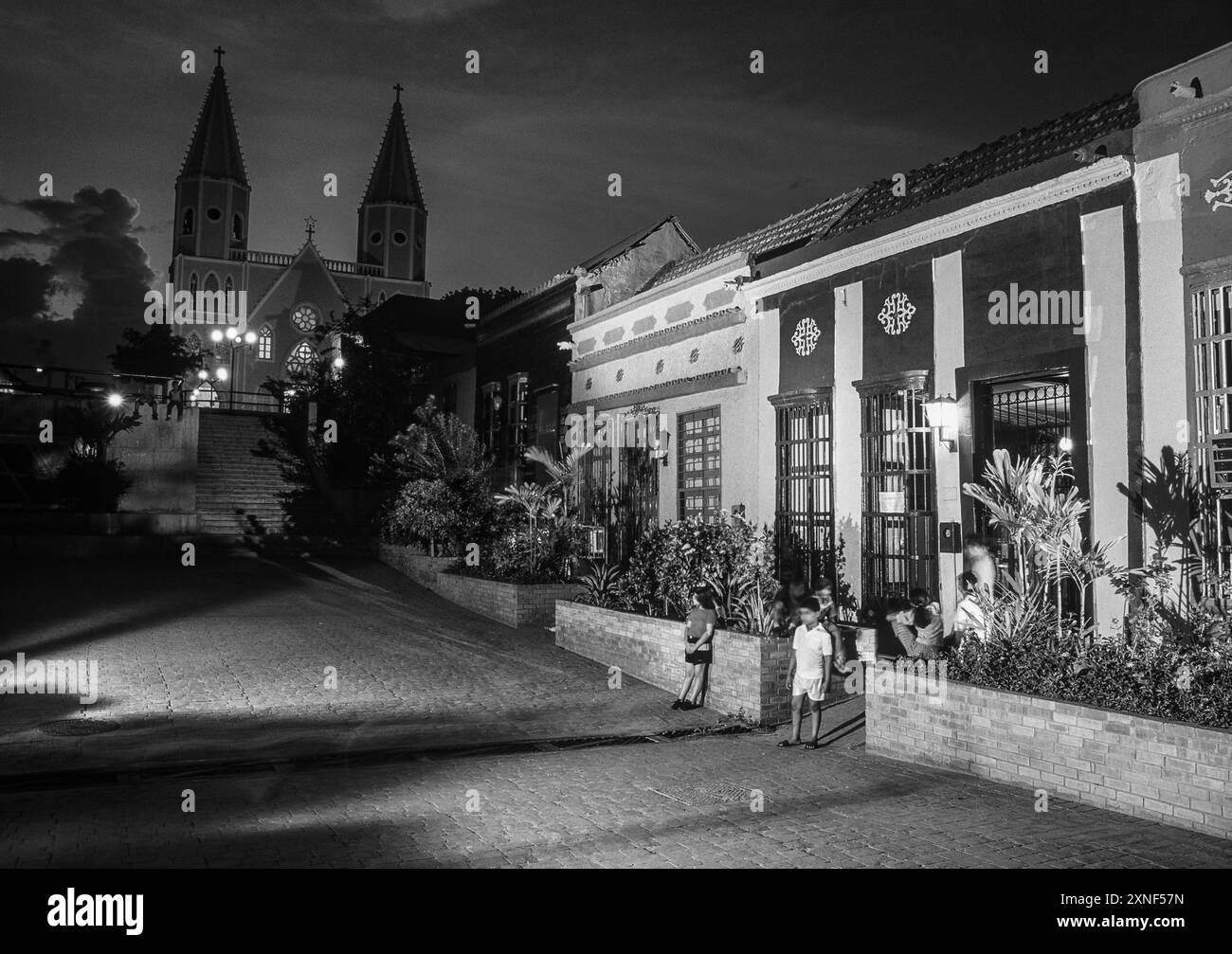 Quartier Santa Lucia la nuit, Maracaibo, Zulia State, Venezuela Banque D'Images