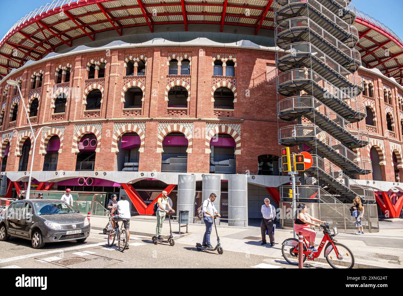 Barcelone Espagne,Catalogne Catalunya,Carrer de Tarragona Eixample,Plaza de toros de las Arenas,Arenas de Barcelona,ancien anneau de tauromachie maintenant shoppin Banque D'Images