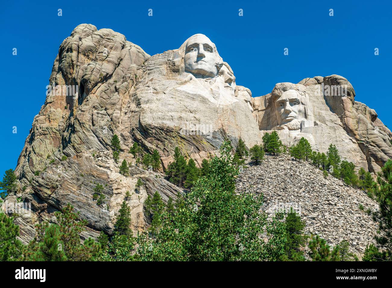 Mont Rushmore avec visages sculptés du président, monument national du Mont Rushmore, Dakota du Sud, États-Unis. Banque D'Images