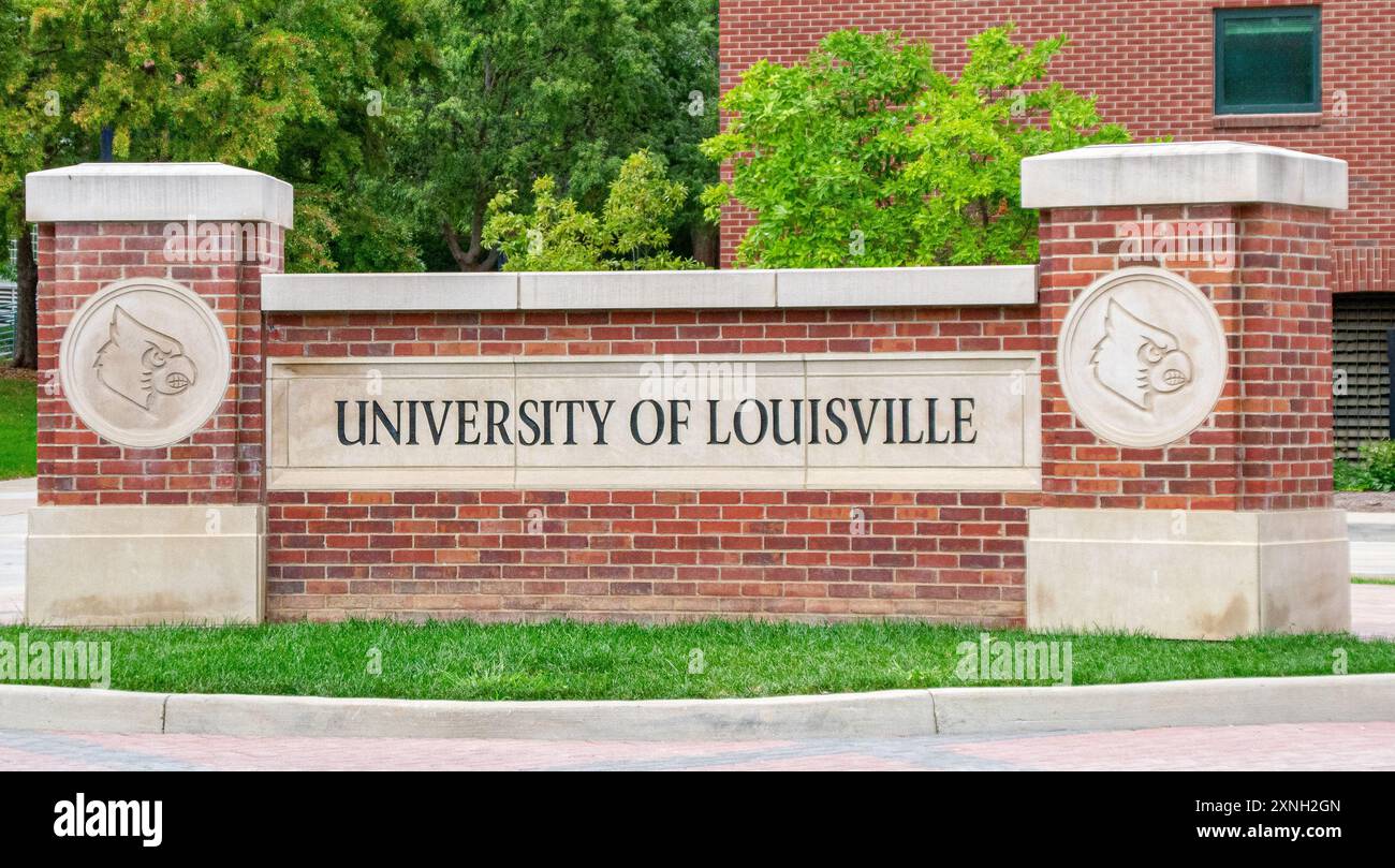 Enseigne de l'Université de Louisville. Université a été fondée à Louisville en 1798 Banque D'Images