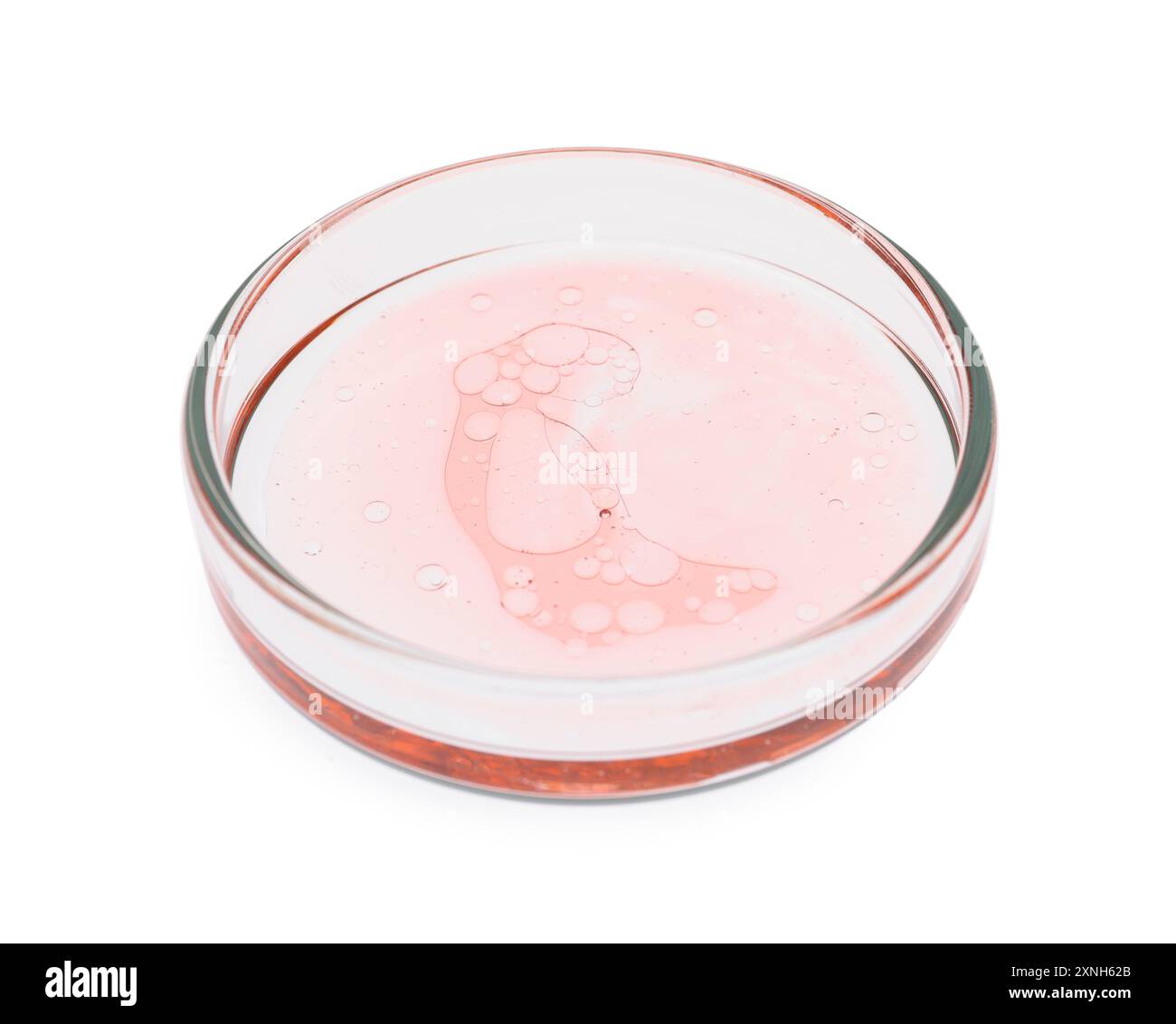 Boîte de Pétri avec échantillon isolé sur blanc Banque D'Images